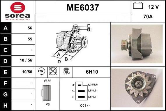Sera ME6037 - Alternator autospares.lv