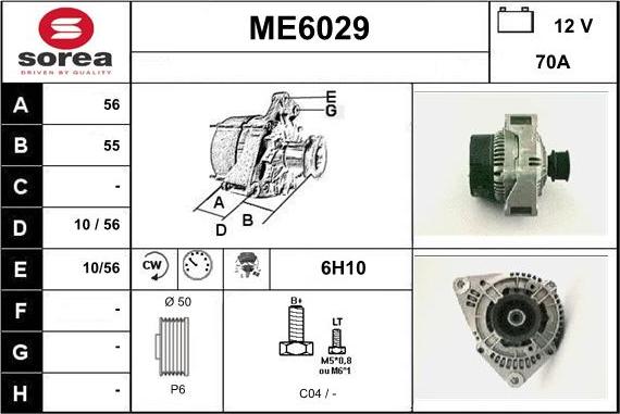 Sera ME6029 - Alternator autospares.lv