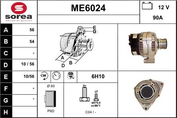 Sera ME6024 - Alternator autospares.lv