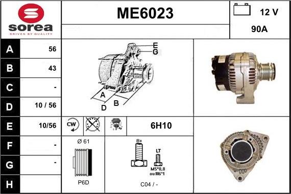 Sera ME6023 - Alternator autospares.lv