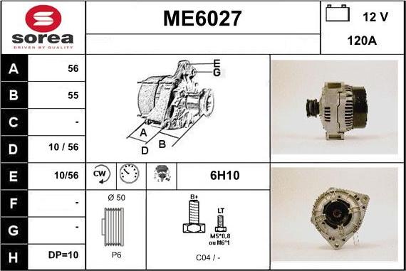 Sera ME6027 - Alternator autospares.lv