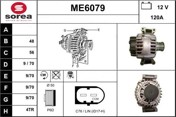 Sera ME6079 - Alternator autospares.lv