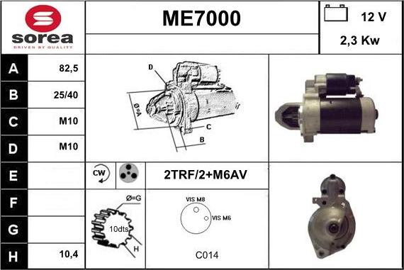 Sera ME7000 - Starter autospares.lv