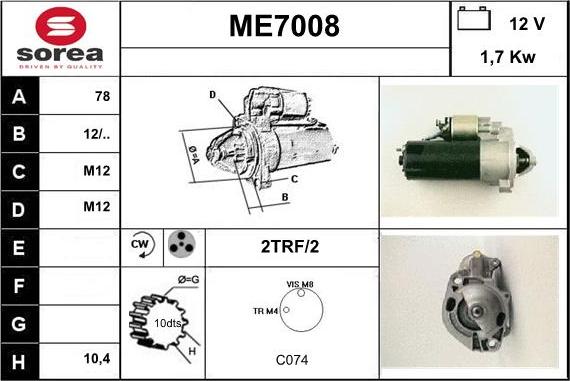 Sera ME7008 - Starter autospares.lv