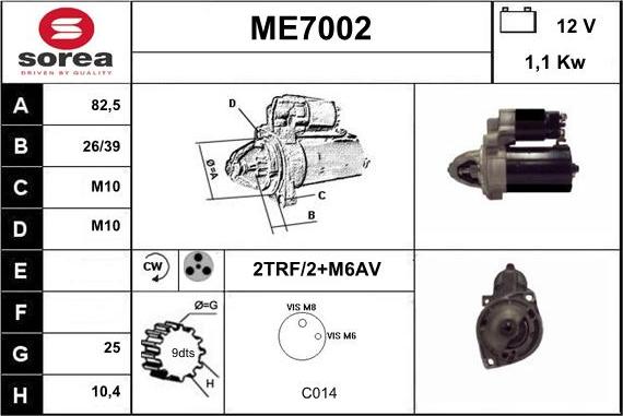 Sera ME7002 - Starter autospares.lv