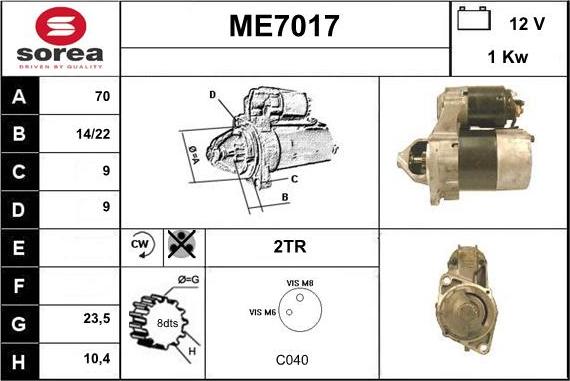 Sera ME7017 - Starter autospares.lv