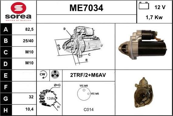 Sera ME7034 - Starter autospares.lv