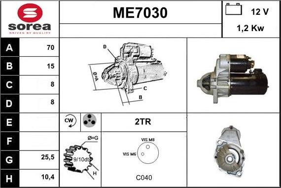 Sera ME7030 - Starter autospares.lv