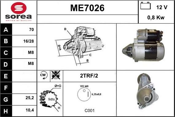 Sera ME7026 - Starter autospares.lv