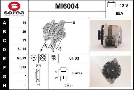 Sera MI6004 - Alternator autospares.lv