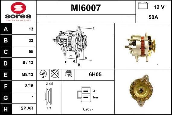 Sera MI6007 - Alternator autospares.lv