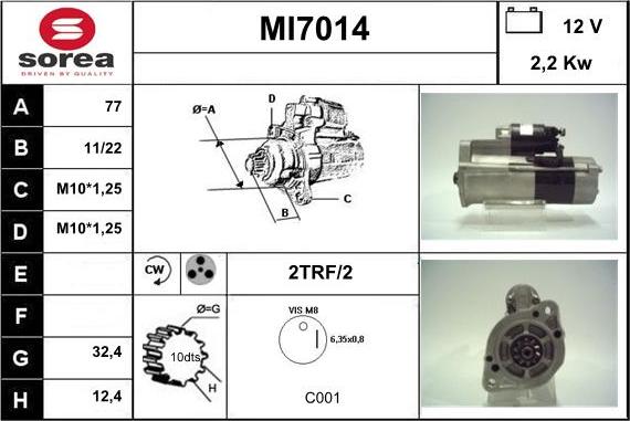 Sera MI7014 - Starter autospares.lv