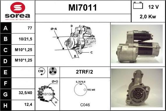 Sera MI7011 - Starter autospares.lv