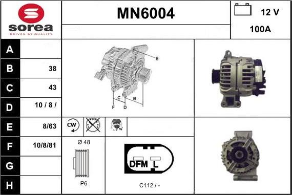 Sera MN6004 - Alternator autospares.lv