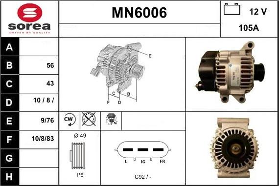 Sera MN6006 - Alternator autospares.lv