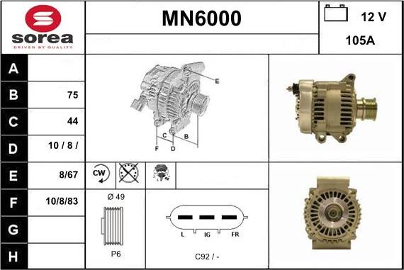 Sera MN6000 - Alternator autospares.lv