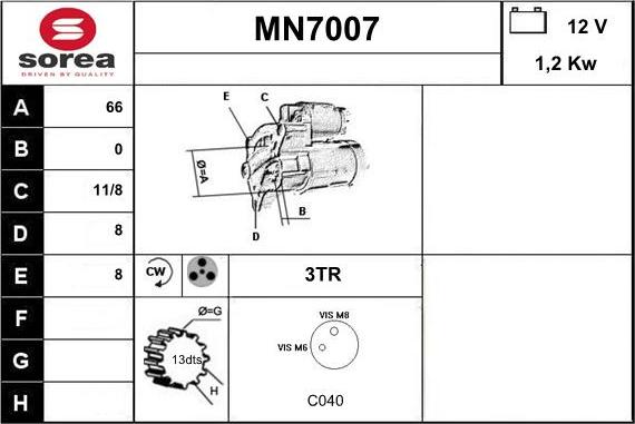 Sera MN7007 - Starter autospares.lv