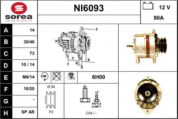 Sera NI6093 - Alternator autospares.lv