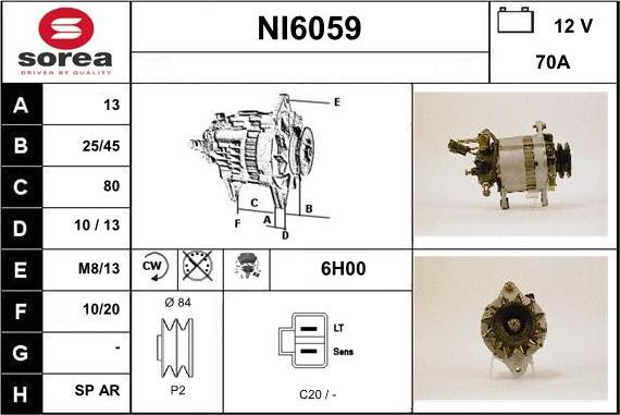 Sera NI6059 - Alternator autospares.lv