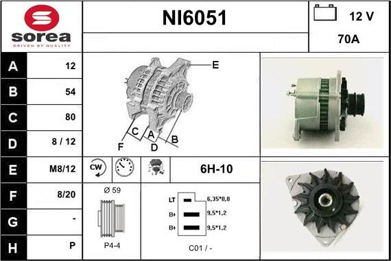 Sera NI6051 - Alternator autospares.lv