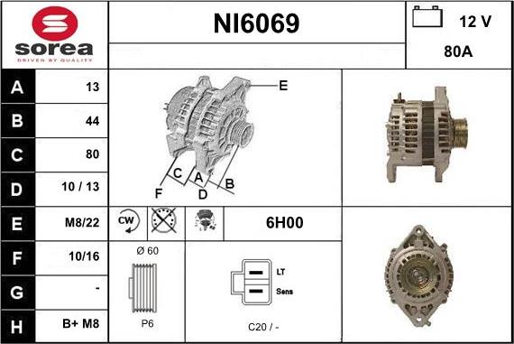 Sera NI6069 - Alternator autospares.lv