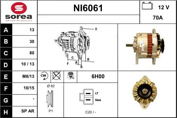 Sera NI6061 - Alternator autospares.lv