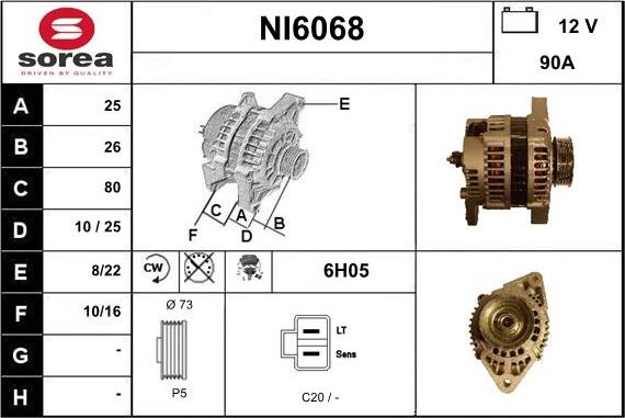 Sera NI6068 - Alternator autospares.lv