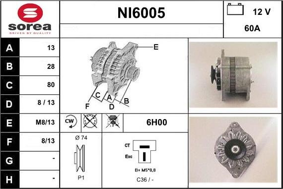 Sera NI6005 - Alternator autospares.lv