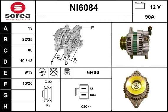 Sera NI6084 - Alternator autospares.lv