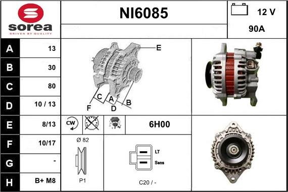 Sera NI6085 - Alternator autospares.lv