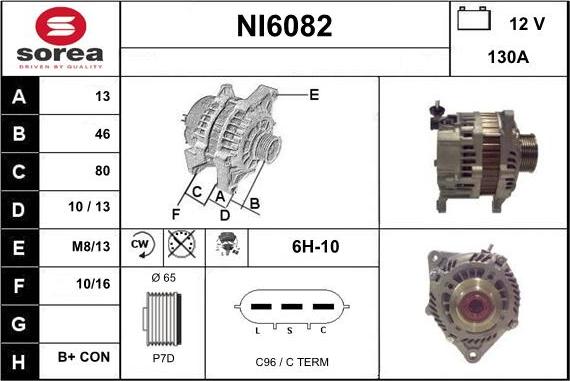 Sera NI6082 - Alternator autospares.lv