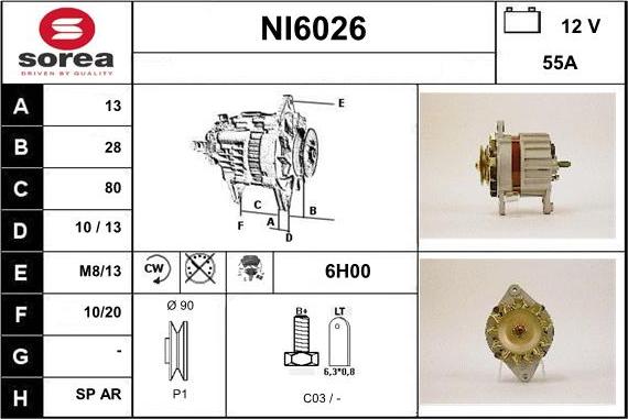 Sera NI6026 - Alternator autospares.lv