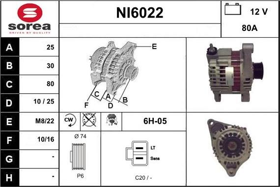 Sera NI6022 - Alternator autospares.lv