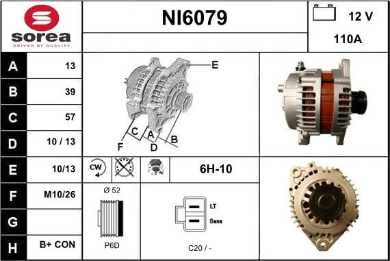 Sera NI6079 - Alternator autospares.lv