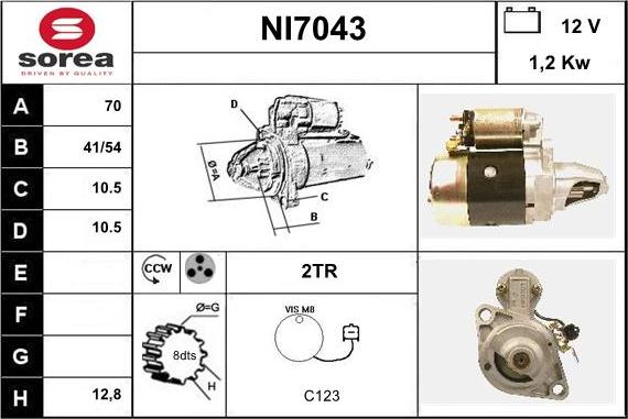 Sera NI7043 - Starter autospares.lv