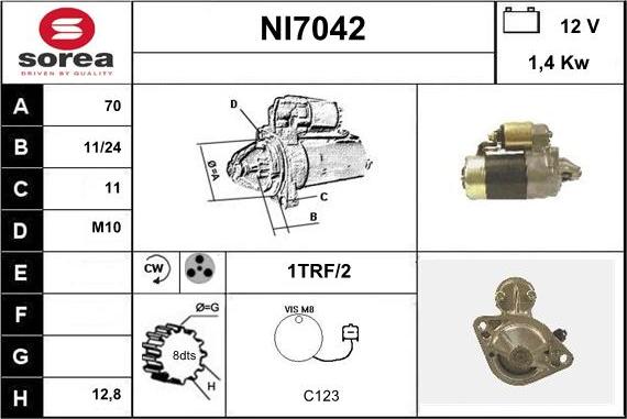 Sera NI7042 - Starter autospares.lv