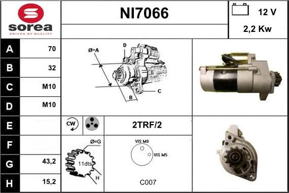 Sera NI7066 - Starter autospares.lv