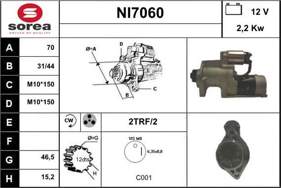 Sera NI7060 - Starter autospares.lv