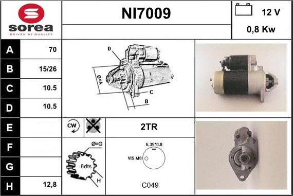 Sera NI7009 - Starter autospares.lv