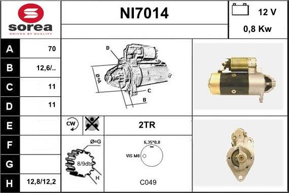 Sera NI7014 - Starter autospares.lv