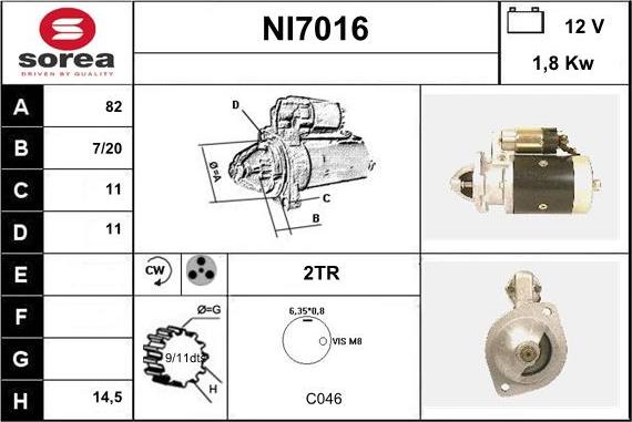 Sera NI7016 - Starter autospares.lv