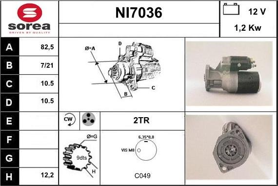 Sera NI7036 - Starter autospares.lv