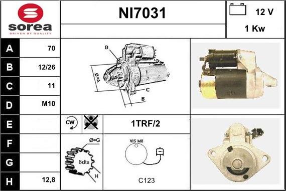 Sera NI7031 - Starter autospares.lv