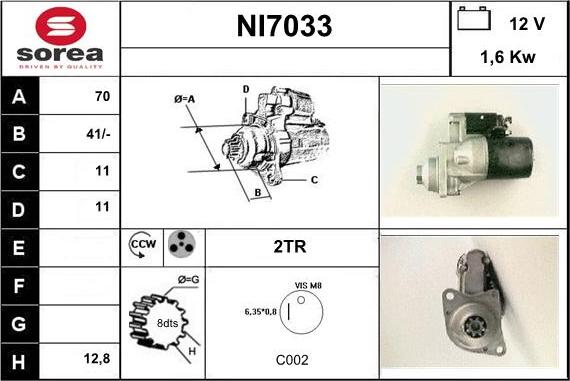 Sera NI7033 - Starter autospares.lv