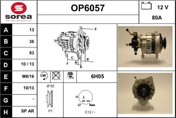 Sera OP6057 - Alternator autospares.lv