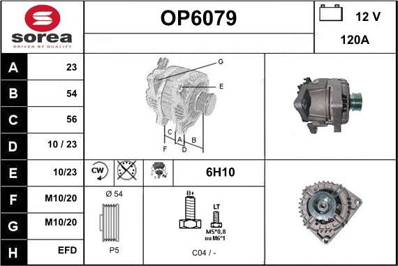 Sera OP6079 - Alternator autospares.lv