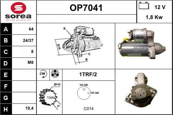 Sera OP7041 - Starter autospares.lv