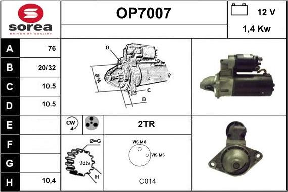 Sera OP7007 - Starter autospares.lv