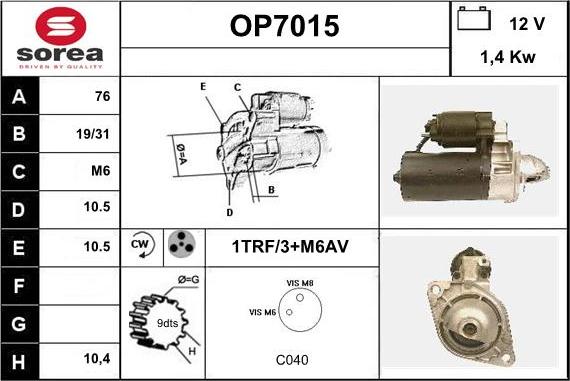 Sera OP7015 - Starter autospares.lv