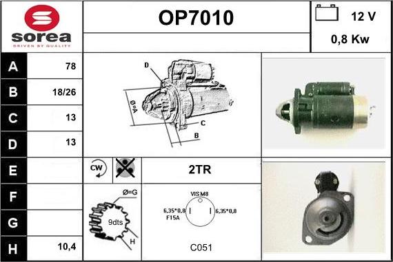 Sera OP7010 - Starter autospares.lv